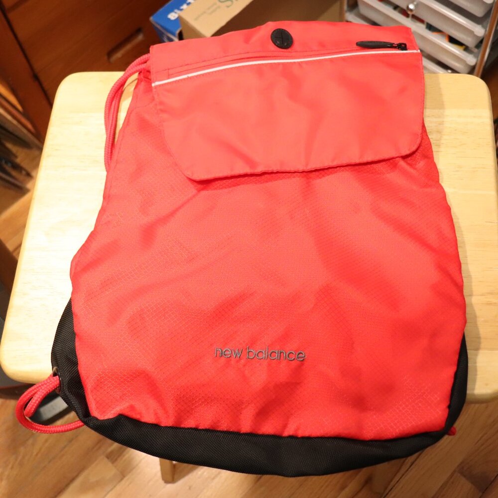 New Balance String Backpack - extra pocket velcro closure